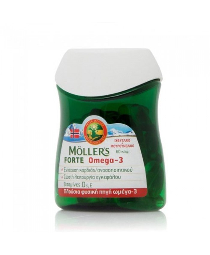 Moller's Μουρουνέλαιο Forte Omega-3, 60 Κάψουλες Συμπληρωματα