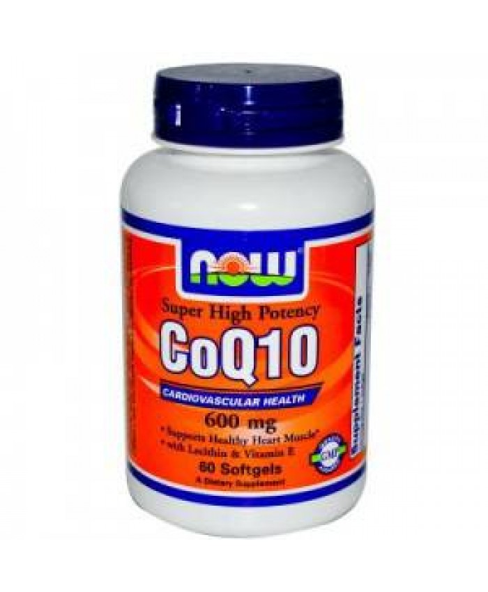 CoQ10 600mg (High Potency-High Absorption) 60sgels Now Foods