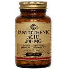 Solgar Pantothenic Acid 200mg 100 ταμπλέτες