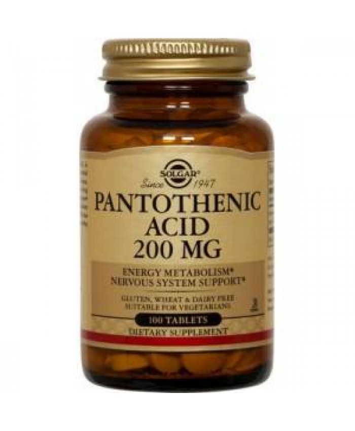 Solgar Pantothenic Acid 200mg 100 ταμπλέτες