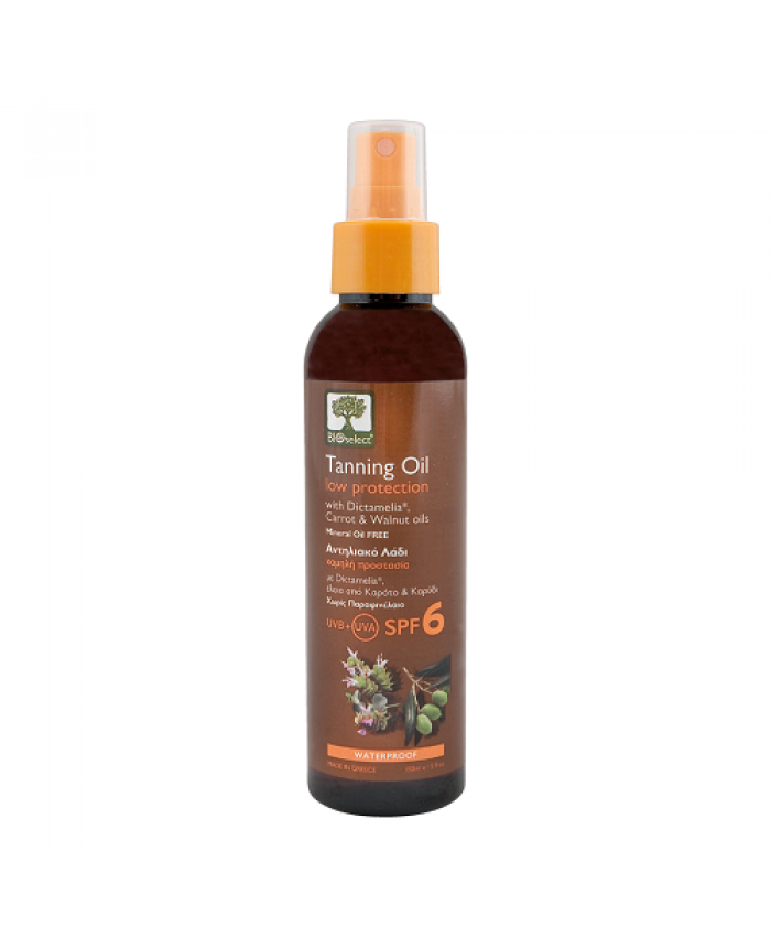 Bioselect Tanning Oil With Dictamelia,Carrot & Walnut Oils SPF6 150ml